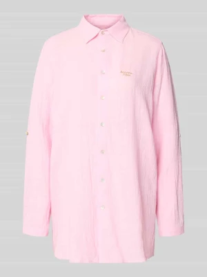 Bluzka koszulowa o kroju relaxed fit z kwiatowym nadrukiem model 'Zelena' banana moon