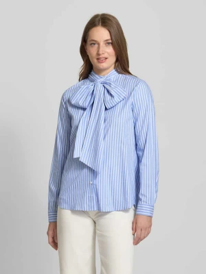 Bluzka koszulowa o kroju relaxed fit z listwą guzikową milano italy Jasnoniebieski