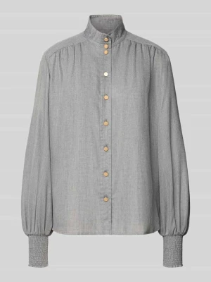 Bluzka koszulowa o kroju relaxed fit z mieszanka wiskozy model 'DUNIA' 0039 italy Antracytowy