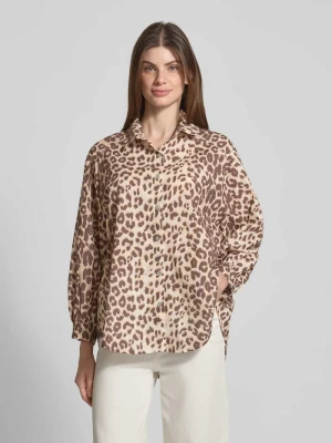 Bluzka koszulowa o kroju relaxed fit z mieszanki bawełny i lnu model ‘ROMI’ VILLA SOPHIE