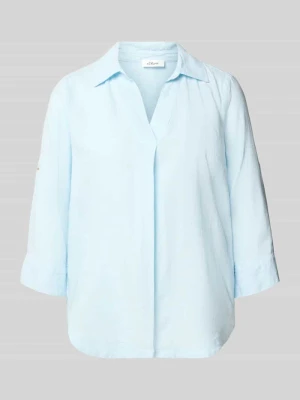 Bluzka koszulowa o kroju relaxed fit z mieszanki lnu i wiskozy s.Oliver RED LABEL