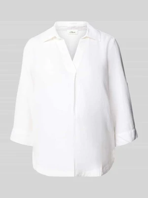 Bluzka koszulowa o kroju relaxed fit z mieszanki lnu i wiskozy s.Oliver RED LABEL