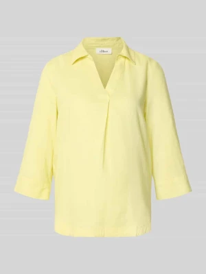 Bluzka koszulowa o kroju relaxed fit z mieszanki lnu i wiskozy s.Oliver RED LABEL