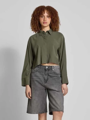 Bluzka koszulowa o kroju relaxed fit z mieszanki wiskozy model ‘LARIS’ Only