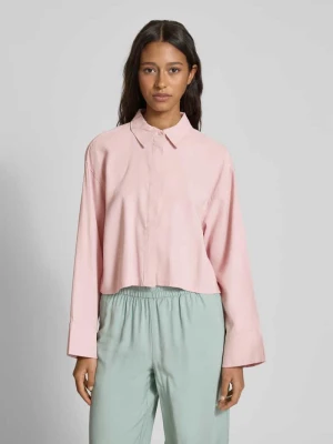 Bluzka koszulowa o kroju relaxed fit z mieszanki wiskozy model ‘LARIS’ Only Różowy