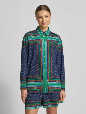 Bluzka koszulowa o kroju relaxed fit z nadrukiem na całej powierzchni model ‘Kotta’ Lauren Ralph Lauren