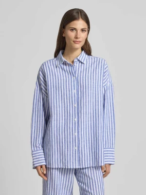 Bluzka lniana o kroju relaxed fit z obniżoną linią ramion Christian Berg Woman