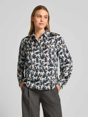 Bluzka koszulowa o kroju relaxed fit ze zwierzęcym nadrukiem na całej powierzchni Jake*s Collection