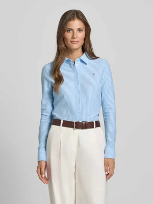 Bluzka koszulowa o kroju shaped fit z mieszanki bawełny Tommy Hilfiger