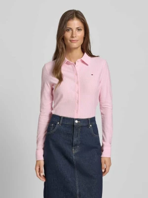 Bluzka koszulowa o kroju shaped fit z mieszanki bawełny Tommy Hilfiger