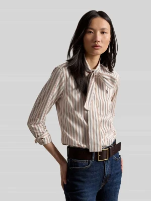 bluzka koszulowa o kroju slim fit z czystej bawełny Polo Ralph Lauren Średniobrązowy