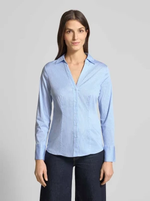 Bluzka koszulowa o kroju slim fit z dekoltem w serek comma