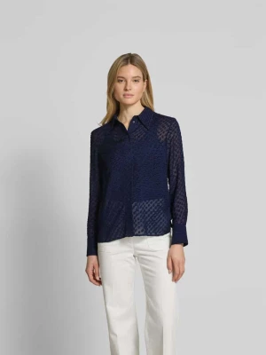 Bluzka koszulowa o kroju slim fit z kołnierzykiem lala Berlin Ciemnoniebieski