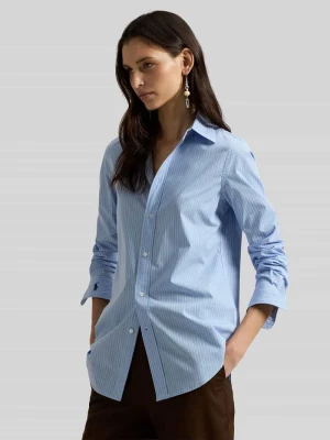 Bluzka koszulowa o kroju slim fit z mieszanki bawełny Polo Ralph Lauren
