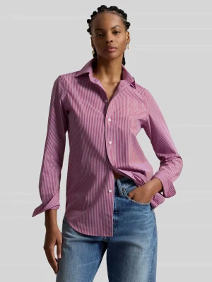 Bluzka koszulowa o kroju slim fit z mieszanki bawełny Polo Ralph Lauren