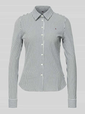 Bluzka koszulowa o kroju slim fit z mieszanki bawełny Tommy Hilfiger