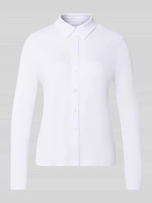 bluzka koszulowa o kroju slim fit z mieszanki wiskozy comma Biały