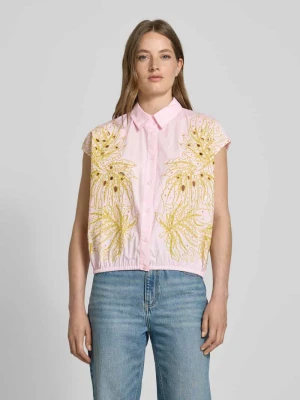 Bluzka koszulowa o pudełkowym kroju z haftem z cekinami model ‘HEBRASKA’ Essentiel Antwerp