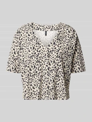 Bluzka koszulowa o pudełkowym kroju z mieszanki wiskozy i lnu model 'MYMILO' Vero Moda