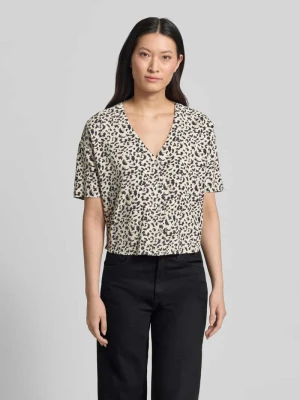 Bluzka koszulowa o pudełkowym kroju z mieszanki wiskozy i lnu model 'MYMILO' Vero Moda