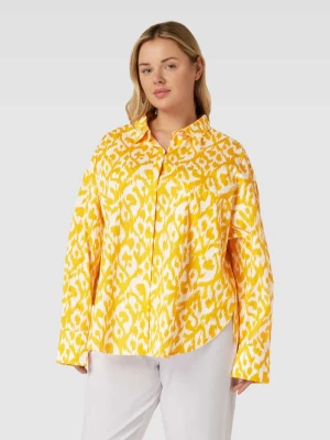 Bluzka koszulowa PLUS SIZE ze wzorem na całej powierzchni model ‘FARETRA’ Marina Rinaldi