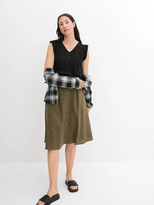 Bluzka koszulowa w kratę z czystej bawełny bonprix