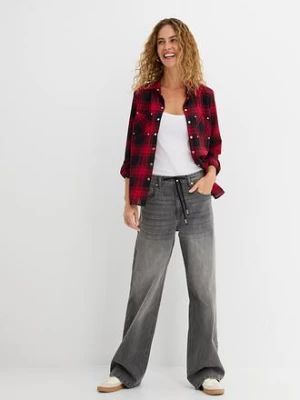 Bluzka koszulowa w kratę z czystej bawełny bonprix