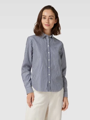 Bluzka koszulowa z bawełny ze wzorem w paski Gant