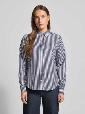 Bluzka koszulowa z bawełny ze wzorem w paski Gant