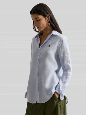 Bluzka koszulowa z czystego lnu Polo Ralph Lauren