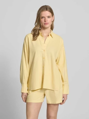 Zdjęcie produktu Bluzka koszulowa z dodatkiem lnu i listwą guzikową model 'ALMIRA' JJXX