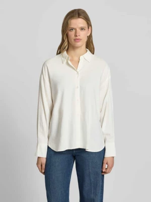 Bluzka koszulowa z dodatkiem lnu i listwą guzikową model 'ALMIRA' JJXX