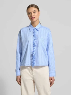 Bluzka koszulowa z falbanami i kieszenią na piersi LUISA CERANO