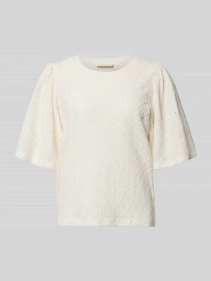 Bluzka koszulowa z haftem angielskim model 'KIONA' FREE/QUENT