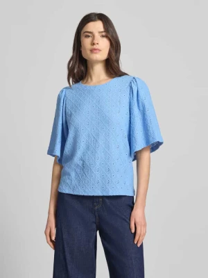 Bluzka koszulowa z haftem angielskim model 'KIONA' FREE/QUENT