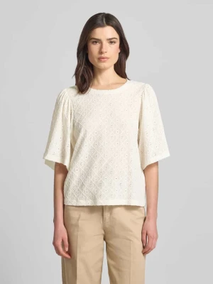 Bluzka koszulowa z haftem angielskim model 'KIONA' FREE/QUENT