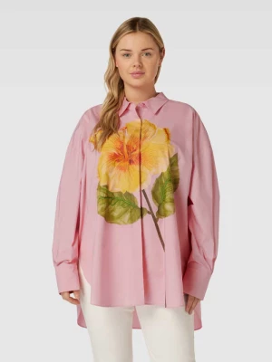 Bluzka koszulowa z haftem model ‘FALDA’ Marina Rinaldi