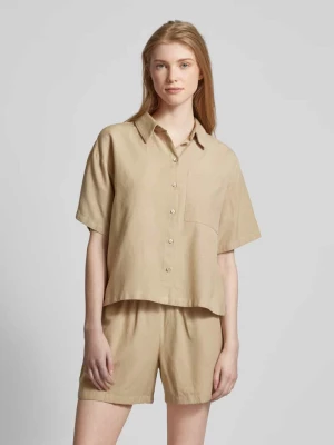 Bluzka koszulowa z kieszenią na piersi model ‘MILANO’ Pieces