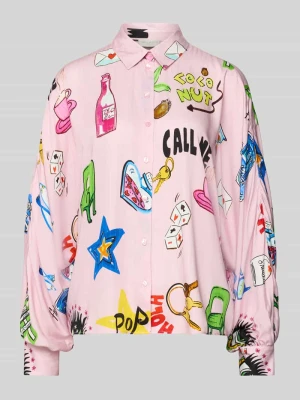 Bluzka koszulowa z listwą guzikową milano italy