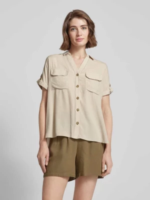Bluzka koszulowa z listwą guzikową model ‘BUMPY’ Vero Moda