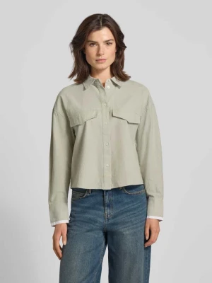 Bluzka koszulowa z listwą guzikową model ‘Finsi’ Opus