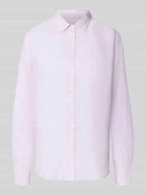 Bluzka koszulowa z lnu z kołnierzykiem kent Model 'MIRA' 0039 italy