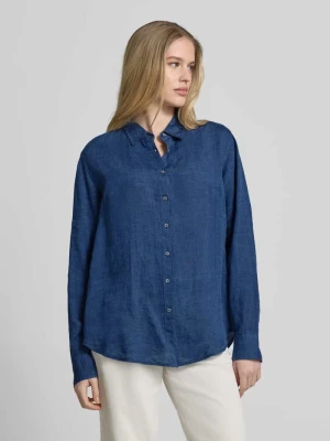 Bluzka koszulowa z lnu z kołnierzykiem kent Model 'MIRA' 0039 italy