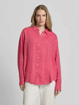 Bluzka koszulowa z lnu z kołnierzykiem kent Model 'MIRA' 0039 italy