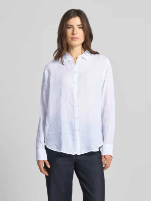 Bluzka koszulowa z lnu z kołnierzykiem kent Model 'MIRA' 0039 italy