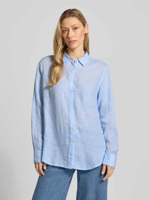 Bluzka koszulowa z lnu z kołnierzykiem kent Model 'MIRA' 0039 italy