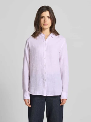 Bluzka koszulowa z lnu z kołnierzykiem kent Model 'MIRA' 0039 italy