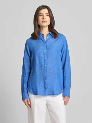 Bluzka koszulowa z lnu z kołnierzykiem kent Model 'MIRA' 0039 italy