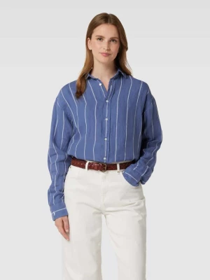 Bluzka koszulowa z lnu z wzorem w paski Polo Ralph Lauren