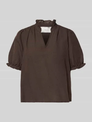 Bluzka koszulowa z mieszanka lnu i bawełny model 'Odesa' NEO NOIR